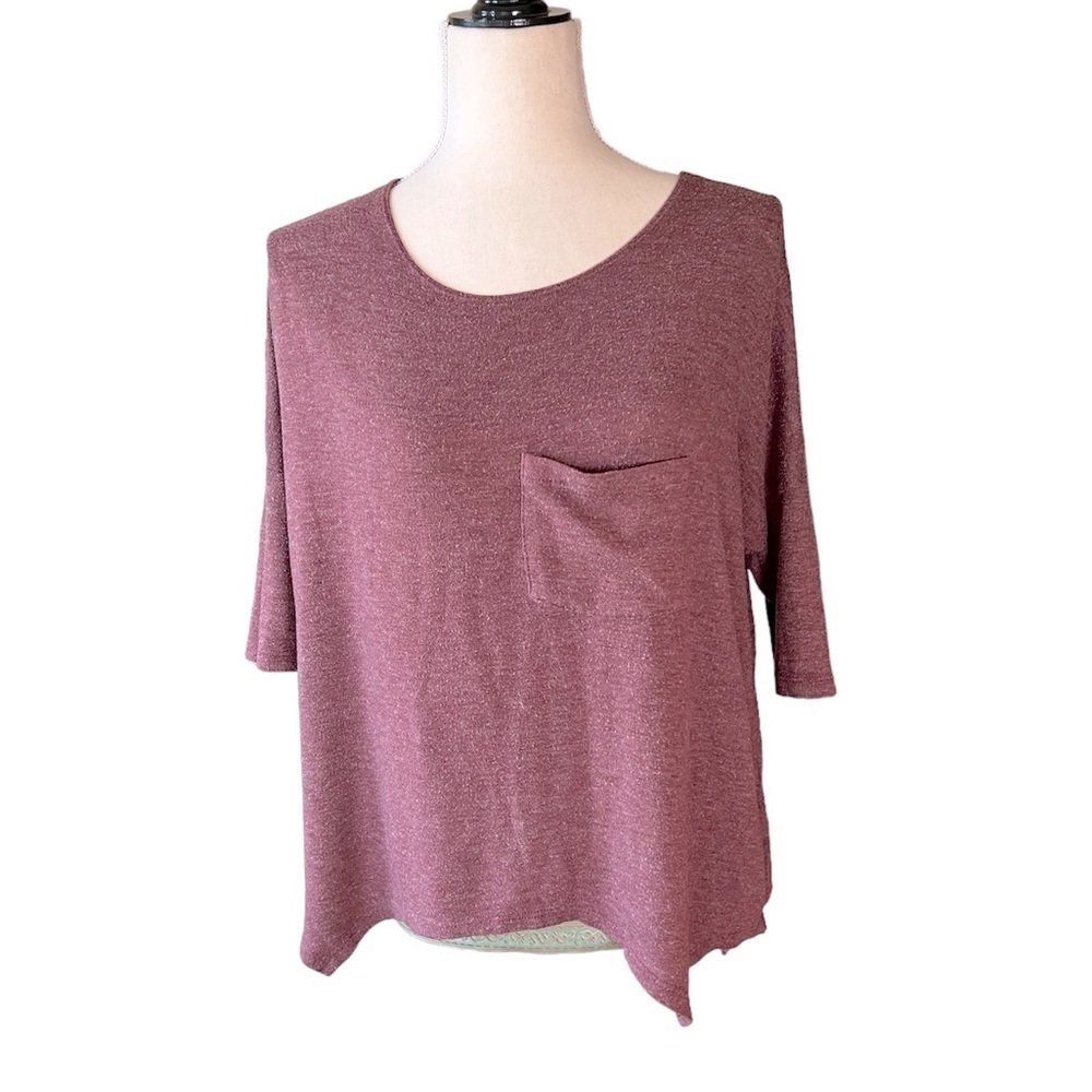 American Eagle soft and sexy hi-low asymmetrical flowy oversized top plum